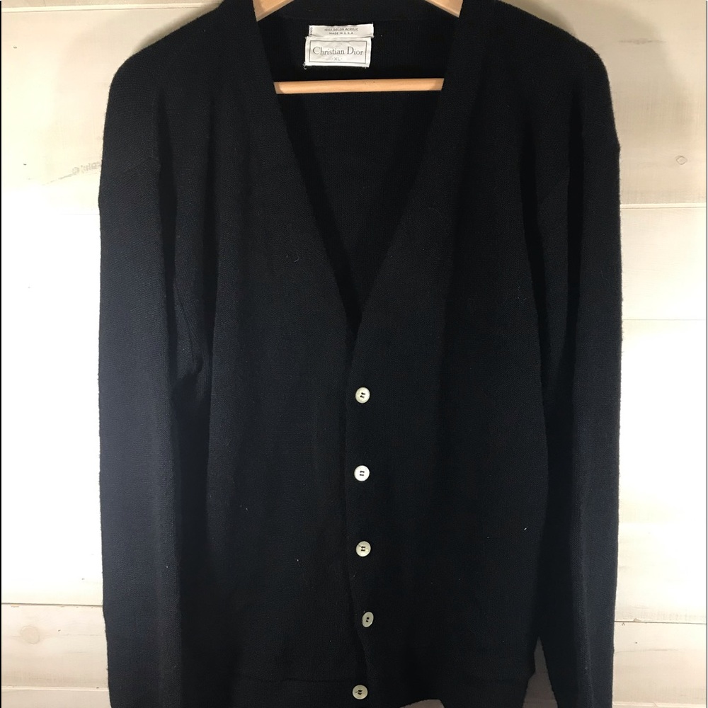 Christian Dior black nylon cardigan